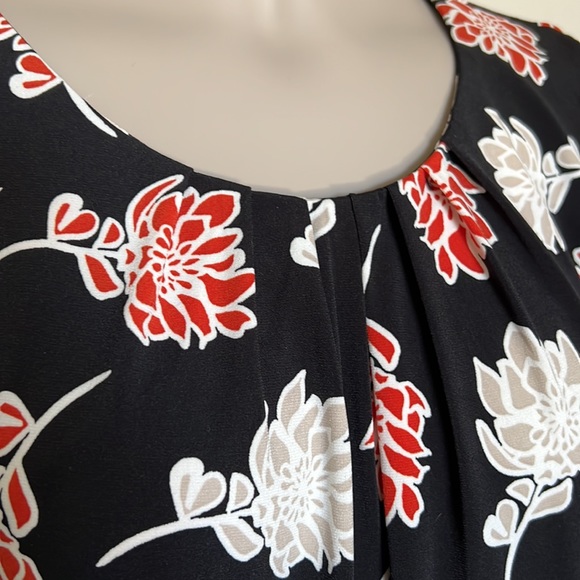 Calvin Klein floral black tank top sleeveless blouse, size XL womens - Picture 2 of 8